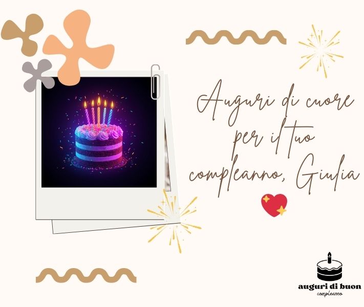Tantissimi Auguri di Buon Compleanno Giulia